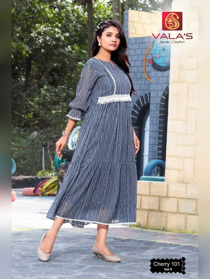 Valas Cherry 5 New Stylish Designer Party Wear Georgette Kurti Collection